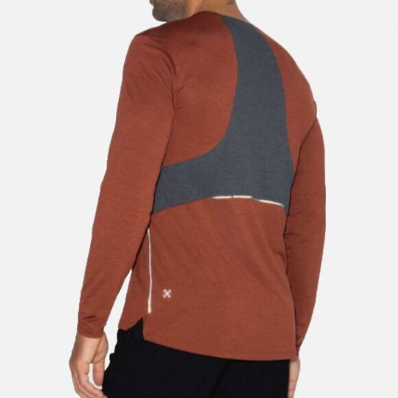 Lululemon Shirt Mens XL Fast Free Tech LS Athletic Training Reflective Rust Grey - Picture 1 of 14